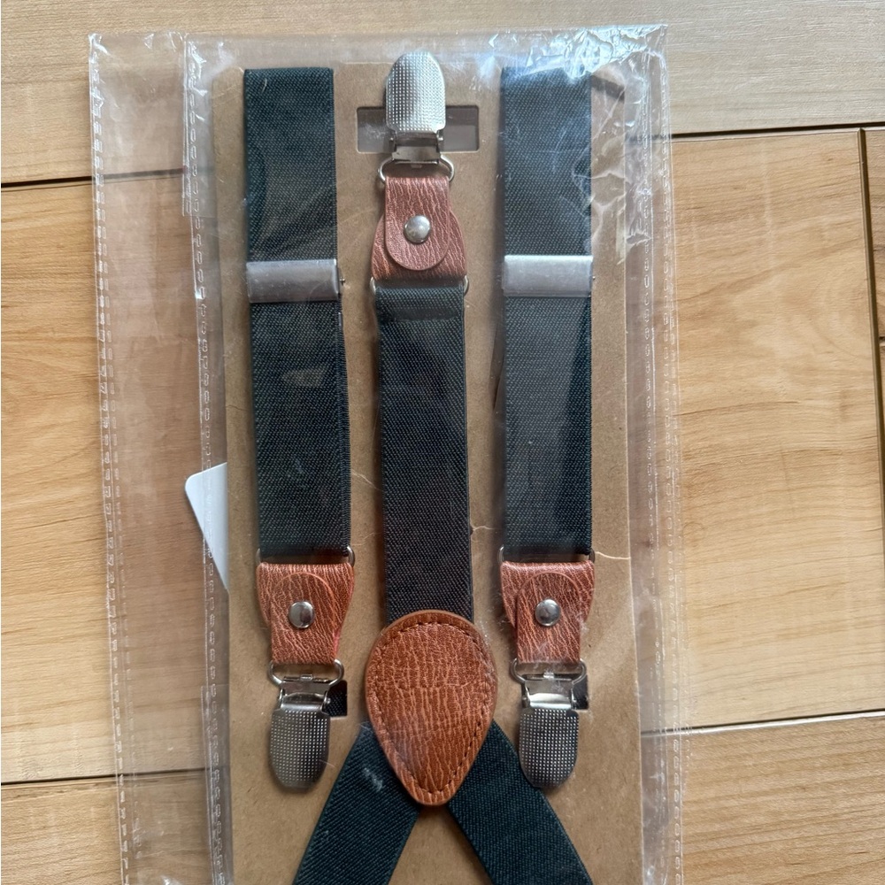 Kids Black and Brown Suspenders